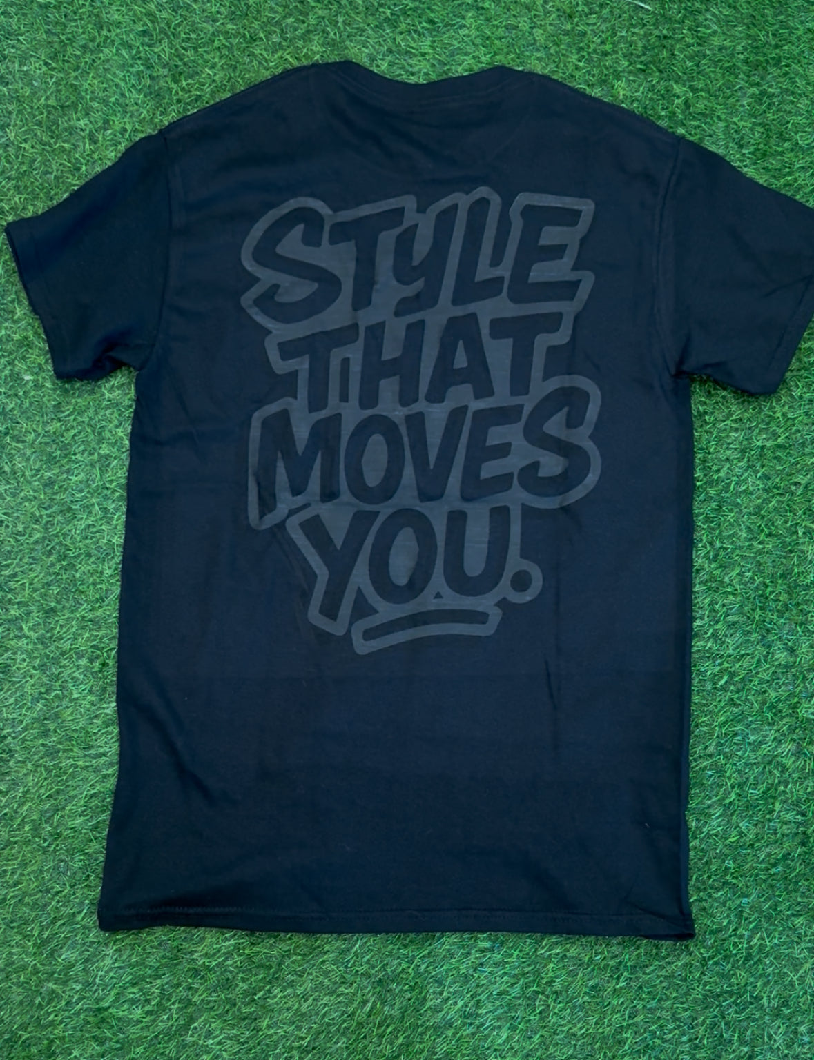 “Style that moves you” dark mode tee
